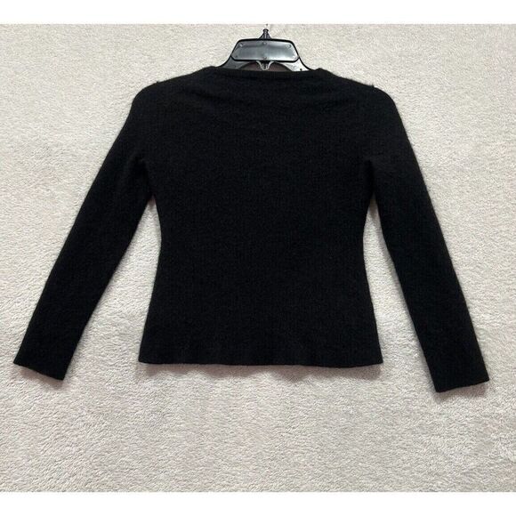 Lark & Ro Sweater Women's Size Small Black 100% Cashmere V-Neck Long Sleeve - Picture 3 of 8